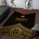 Ankh Eye of Horus Egypt Area Rug Ancient Black Gold Hieroglyph Spirit - African Pride