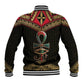 Ankh Eye of Horus Egypt Baseball Jacket Ancient Black Gold Hieroglyph Spirit - African Pride