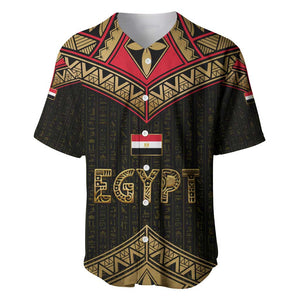 Ankh Eye of Horus Egypt Baseball Jersey Ancient Black Gold Hieroglyph Spirit - African Pride