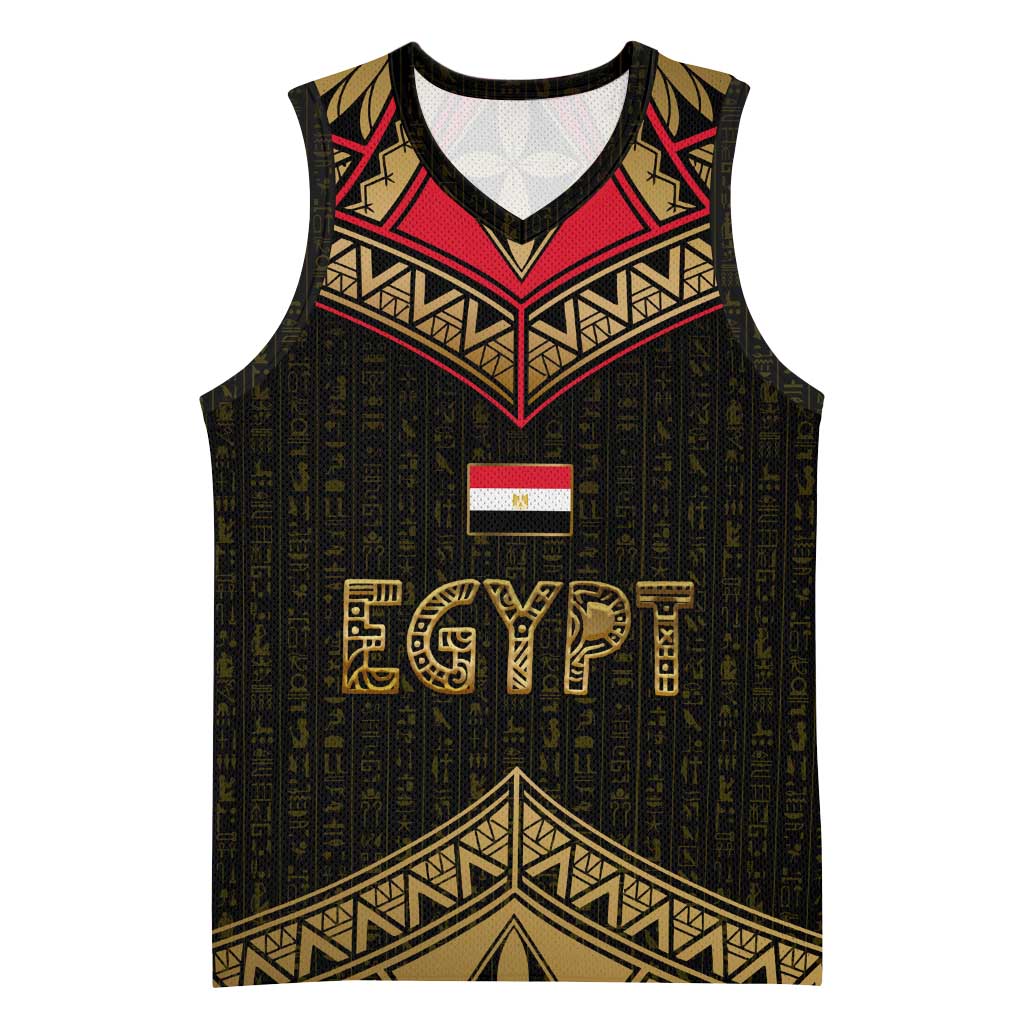 Ankh Eye of Horus Egypt Basketball Jersey Ancient Black Gold Hieroglyph Spirit - African Pride