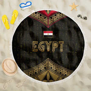 Ankh Eye of Horus Egypt Beach Blanket Ancient Black Gold Hieroglyph Spirit - African Pride