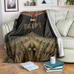 Ankh Eye of Horus Egypt Blanket Ancient Black Gold Hieroglyph Spirit - African Pride