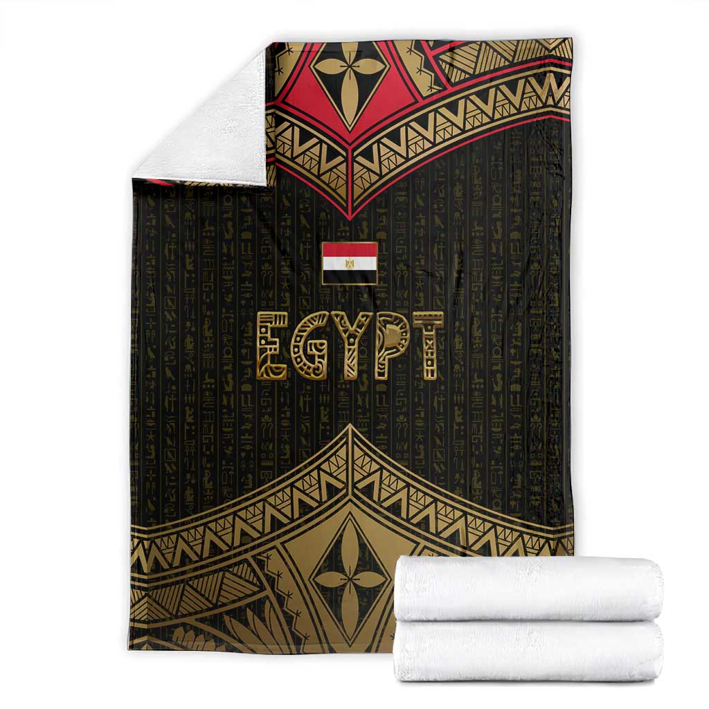 Ankh Eye of Horus Egypt Blanket Ancient Black Gold Hieroglyph Spirit - African Pride