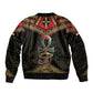 Ankh Eye of Horus Egypt Bomber Jacket Ancient Black Gold Hieroglyph Spirit - African Pride