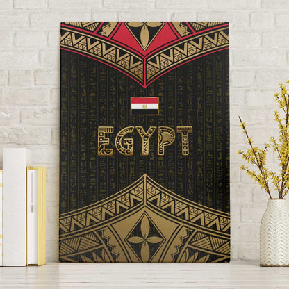 Ankh Eye of Horus Egypt Canvas Wall Art Ancient Black Gold Hieroglyph Spirit - African Pride