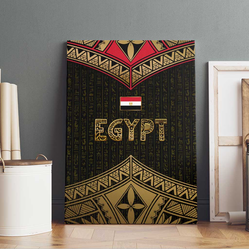Ankh Eye of Horus Egypt Canvas Wall Art Ancient Black Gold Hieroglyph Spirit - African Pride