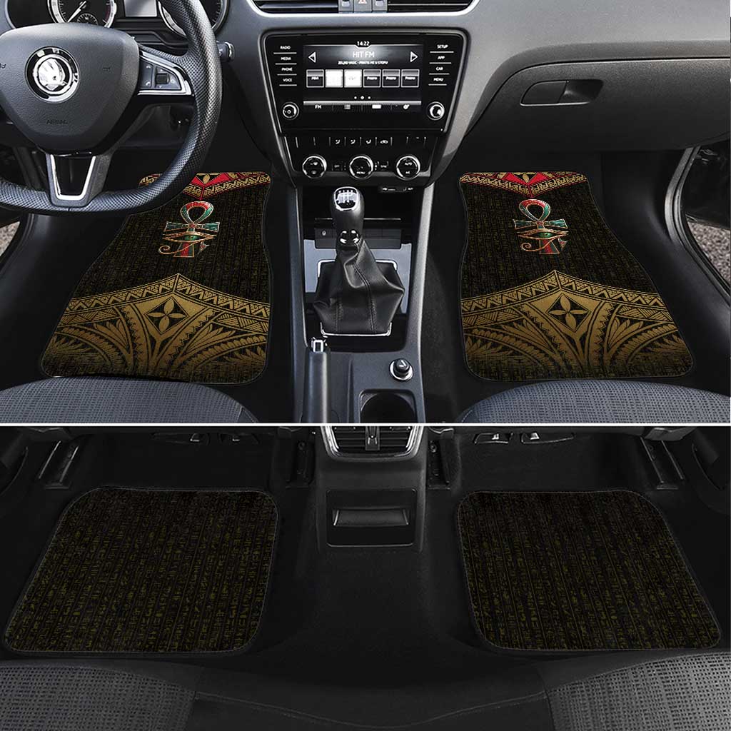 Ankh Eye of Horus Egypt Car Mats Ancient Black Gold Hieroglyph Spirit - African Pride