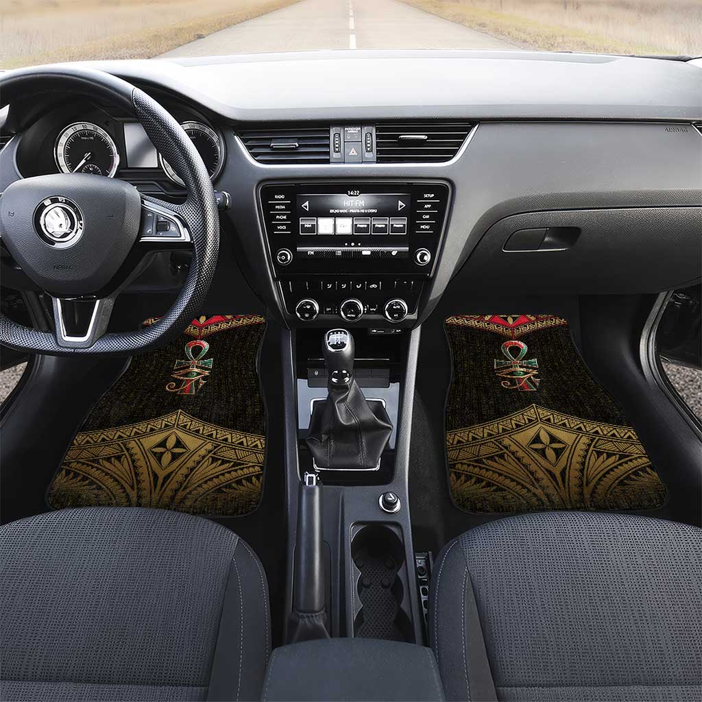 Ankh Eye of Horus Egypt Car Mats Ancient Black Gold Hieroglyph Spirit - African Pride