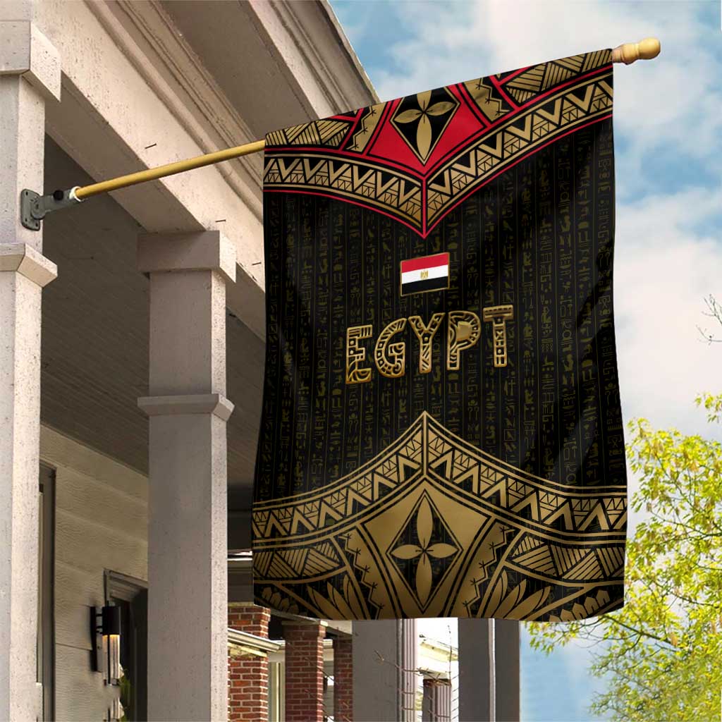 Ankh Eye of Horus Egypt Garden Flag Ancient Black Gold Hieroglyph Spirit - African Pride