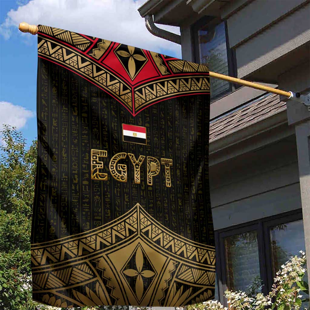Ankh Eye of Horus Egypt Garden Flag Ancient Black Gold Hieroglyph Spirit - African Pride