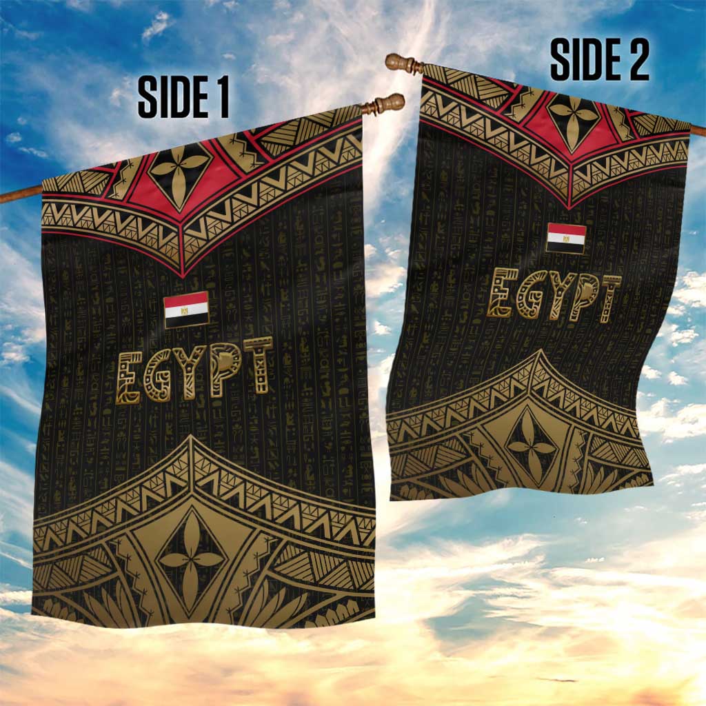 Ankh Eye of Horus Egypt Garden Flag Ancient Black Gold Hieroglyph Spirit - African Pride