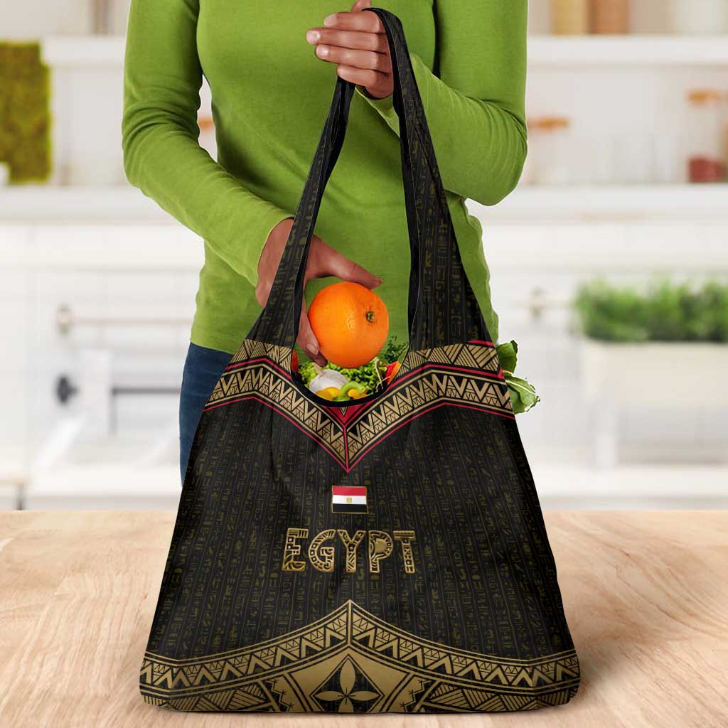 Ankh Eye of Horus Egypt Grocery Bag Ancient Black Gold Hieroglyph Spirit - African Pride