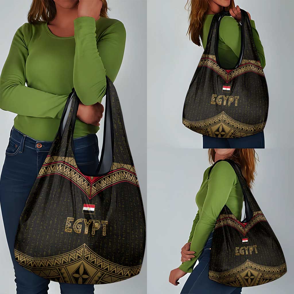 Ankh Eye of Horus Egypt Grocery Bag Ancient Black Gold Hieroglyph Spirit - African Pride