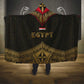 Ankh Eye of Horus Egypt Hooded Blanket Ancient Black Gold Hieroglyph Spirit - African Pride