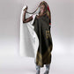 Ankh Eye of Horus Egypt Hooded Blanket Ancient Black Gold Hieroglyph Spirit - African Pride