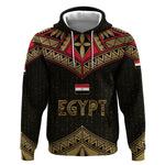 Ankh Eye of Horus Egypt Hoodie Ancient Black Gold Hieroglyph Spirit - African Pride