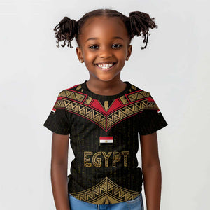 Ankh Eye of Horus Egypt Kid T shirt Ancient Black Gold Hieroglyph Spirit - African Pride