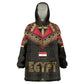 Ankh Eye of Horus Egypt Kid Wearable Blanket Hoodie Ancient Black Gold Hieroglyph Spirit - African Pride