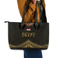 Ankh Eye of Horus Egypt Leather Tote Bag Ancient Black Gold Hieroglyph Spirit - African Pride