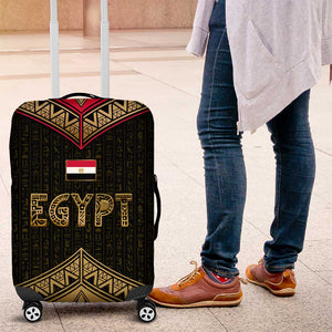 Ankh Eye of Horus Egypt Luggage Cover Ancient Black Gold Hieroglyph Spirit - African Pride