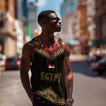 Ankh Eye of Horus Egypt Men Tank Top Ancient Black Gold Hieroglyph Spirit - African Pride