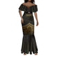 Ankh Eye of Horus Egypt Mermaid Dress Ancient Black Gold Hieroglyph Spirit - African Pride