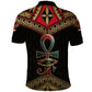 Ankh Eye of Horus Egypt Polo Shirt Ancient Black Gold Hieroglyph Spirit - African Pride