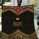 Ankh Eye of Horus Egypt Quilt Ancient Black Gold Hieroglyph Spirit - African Pride