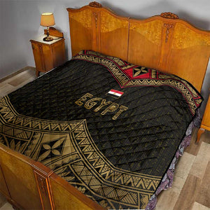 Ankh Eye of Horus Egypt Quilt Ancient Black Gold Hieroglyph Spirit - African Pride