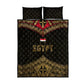 Ankh Eye of Horus Egypt Quilt Bed Set Ancient Black Gold Hieroglyph Spirit - African Pride