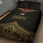 Ankh Eye of Horus Egypt Quilt Bed Set Ancient Black Gold Hieroglyph Spirit - African Pride