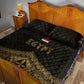 Ankh Eye of Horus Egypt Quilt Bed Set Ancient Black Gold Hieroglyph Spirit - African Pride