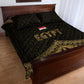 Ankh Eye of Horus Egypt Quilt Bed Set Ancient Black Gold Hieroglyph Spirit - African Pride