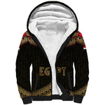 Ankh Eye of Horus Egypt Sherpa Hoodie Ancient Black Gold Hieroglyph Spirit - African Pride