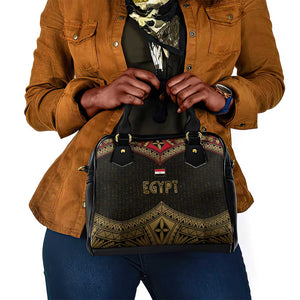 Ankh Eye of Horus Egypt Shoulder Handbag Ancient Black Gold Hieroglyph Spirit - African Pride