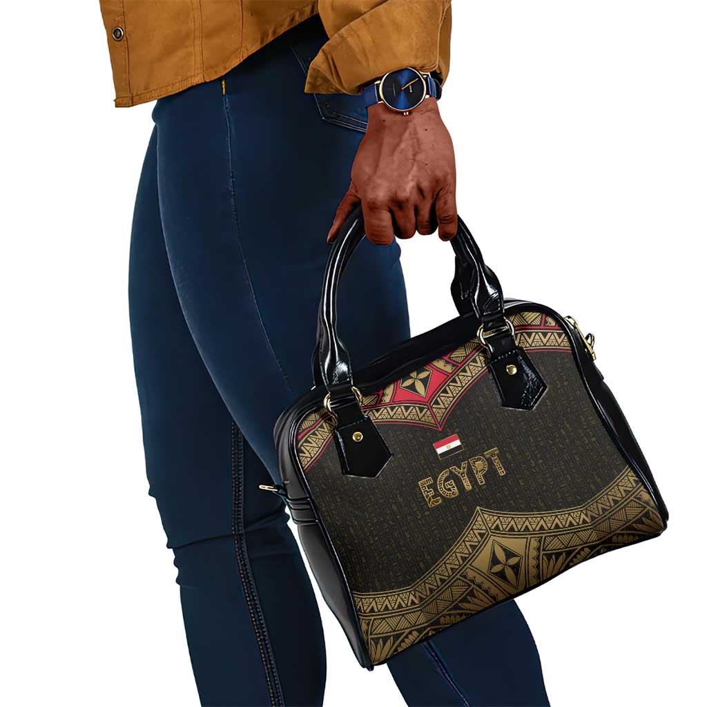 Ankh Eye of Horus Egypt Shoulder Handbag Ancient Black Gold Hieroglyph Spirit - African Pride