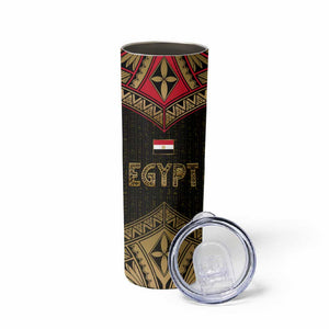Ankh Eye of Horus Egypt Skinny Tumbler Ancient Black Gold Hieroglyph Spirit - African Pride