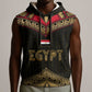 Ankh Eye of Horus Egypt Sleeveless Hoodie Ancient Black Gold Hieroglyph Spirit - African Pride