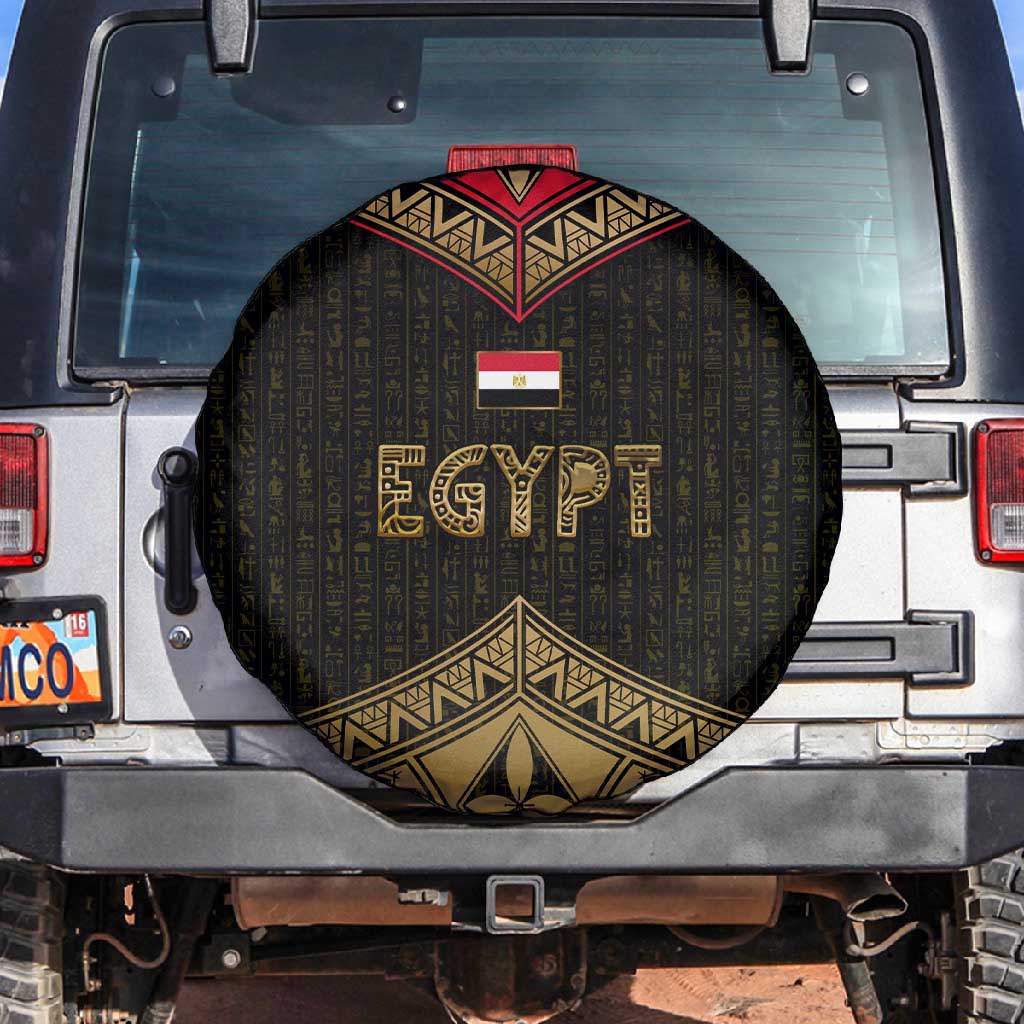 Ankh Eye of Horus Egypt Spare Tire Cover Ancient Black Gold Hieroglyph Spirit - African Pride