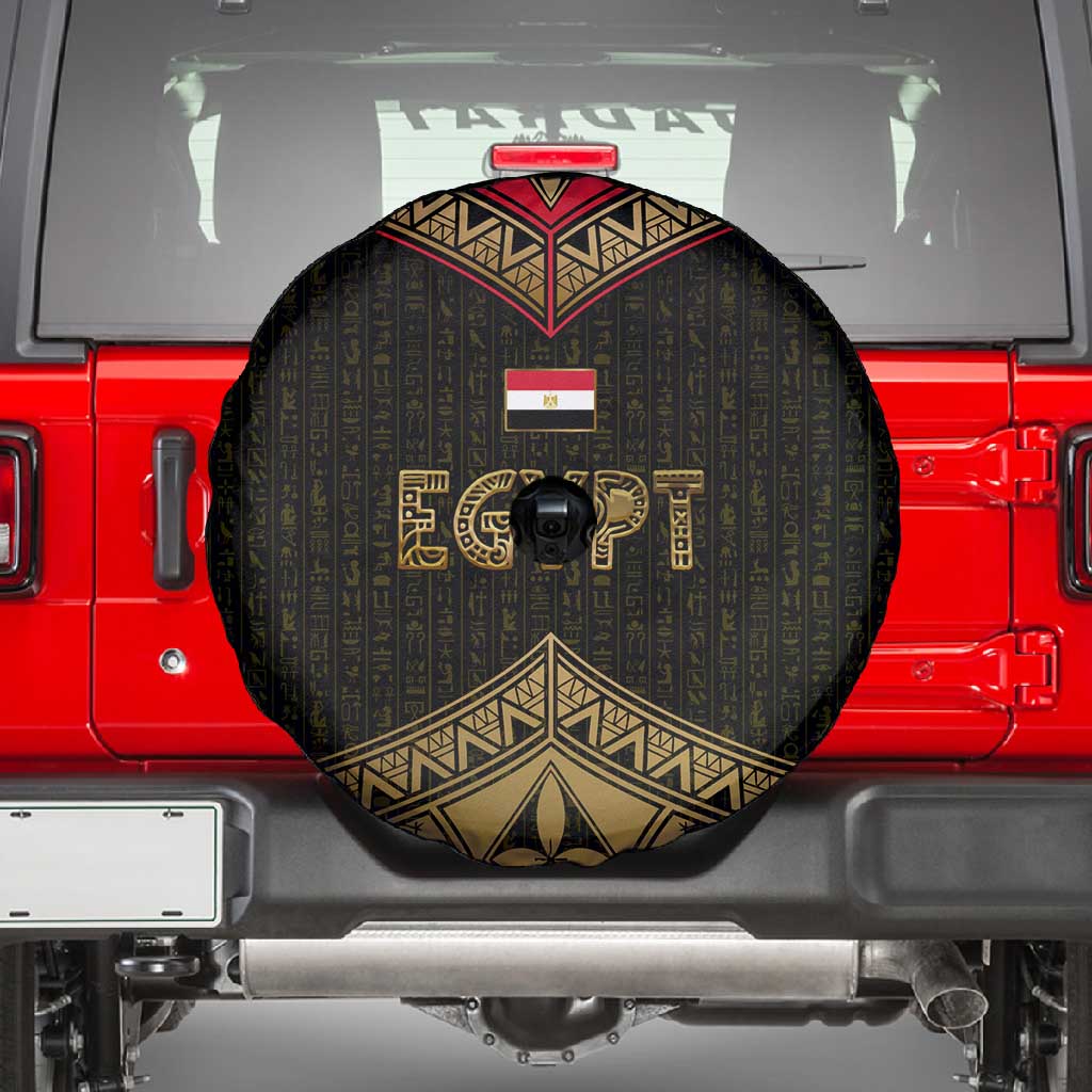 Ankh Eye of Horus Egypt Spare Tire Cover Ancient Black Gold Hieroglyph Spirit - African Pride