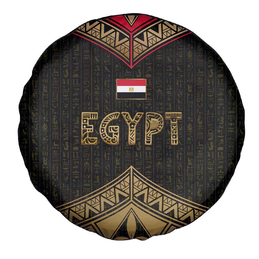 Ankh Eye of Horus Egypt Spare Tire Cover Ancient Black Gold Hieroglyph Spirit - African Pride
