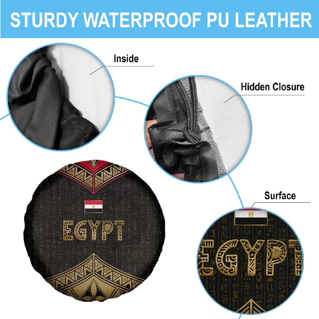 Ankh Eye of Horus Egypt Spare Tire Cover Ancient Black Gold Hieroglyph Spirit - African Pride