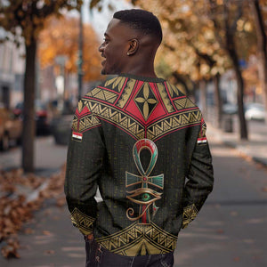 Ankh Eye of Horus Egypt Sweatshirt Ancient Black Gold Hieroglyph Spirit - African Pride