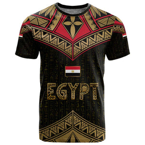 Ankh Eye of Horus Egypt T shirt Ancient Black Gold Hieroglyph Spirit - African Pride
