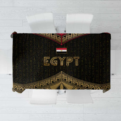 Ankh Eye of Horus Egypt Tablecloth Ancient Black Gold Hieroglyph Spirit - African Pride