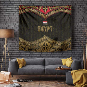 Ankh Eye of Horus Egypt Tapestry Ancient Black Gold Hieroglyph Spirit - African Pride