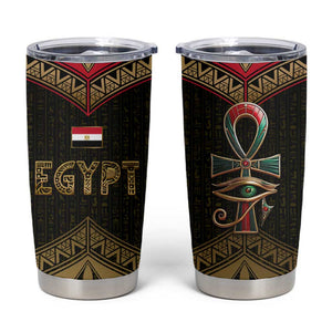 Ankh Eye of Horus Egypt Tumbler Cup Ancient Black Gold Hieroglyph Spirit - African Pride