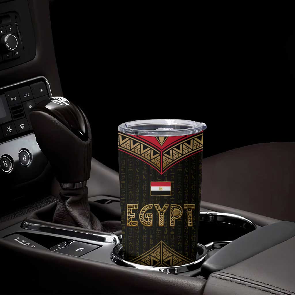 Ankh Eye of Horus Egypt Tumbler Cup Ancient Black Gold Hieroglyph Spirit - African Pride