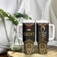 Ankh Eye of Horus Egypt Tumbler With Handle Ancient Black Gold Hieroglyph Spirit - African Pride