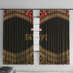 Ankh Eye of Horus Egypt Window Curtain Ancient Black Gold Hieroglyph Spirit - African Pride